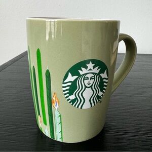 Starbucks Jade Green Birthday Candle Mug
